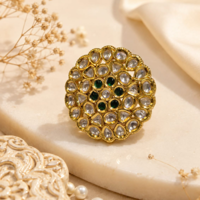 Kundan Pushpa Cocktail Ring