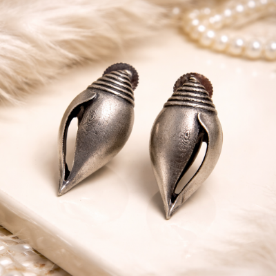 Oxidised shank style earrings