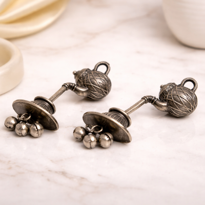 Oxidised tea set earrings