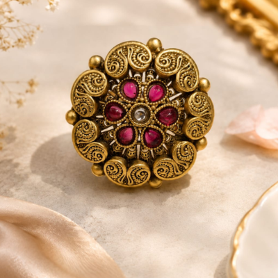 The Royal Ruby Mandala Ring