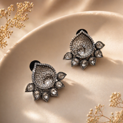 Silver black studs